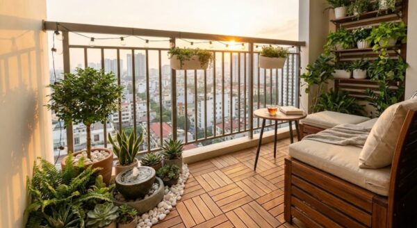 Hình ảnh thiết kế ban công hiện đại