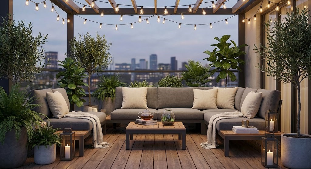 bi quyet setup goc thu gian san vuon tai nha ket hop giua cay xanh va noi that hien dai