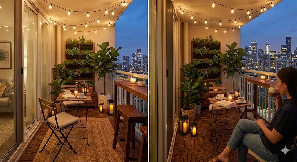 huong dan cach bien ban cong chung cu thanh quan cafe tai gia voi cac mon do decor doc dao