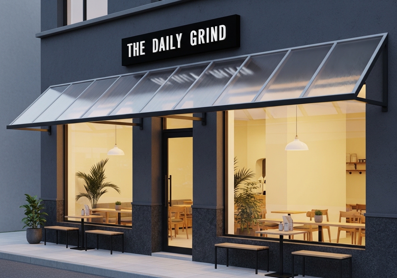 Thiết kế mẫu mái che cửa sổ đẹp chống mưa nắng tôn vinh không gian tiểu cảnh sân vườn 12 thiet ke quan cafe 14