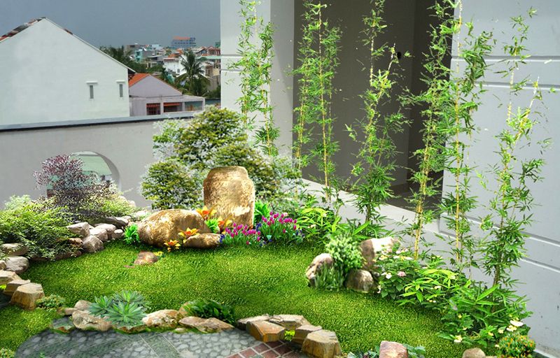 Những nguyên tắc thiết kế tiểu cảnh sân vườn hợp phong thủy thu hút tài lộc giúp gia chủ đại cát đại lợi 6 10 Mau thiet ke thi cong tieu canh san vuon dep nhat tai Hung Yen 1