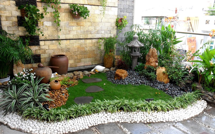 Hướng dẫn chi tiết cách tự thiết kế tiểu cảnh sân vườn nhỏ gọn tối ưu diện tích cho không gian sống hiện đại 7 200648 tieu canh goc san vuon 2
