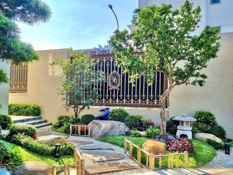 Tổng hợp các mẫu tiểu cảnh sân vườn đẹp nhất dành cho không gian biệt thự 7 thiet ke san vuon tieu canh 5